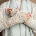 Handwärmer im Granny-Square-Stil, Beige