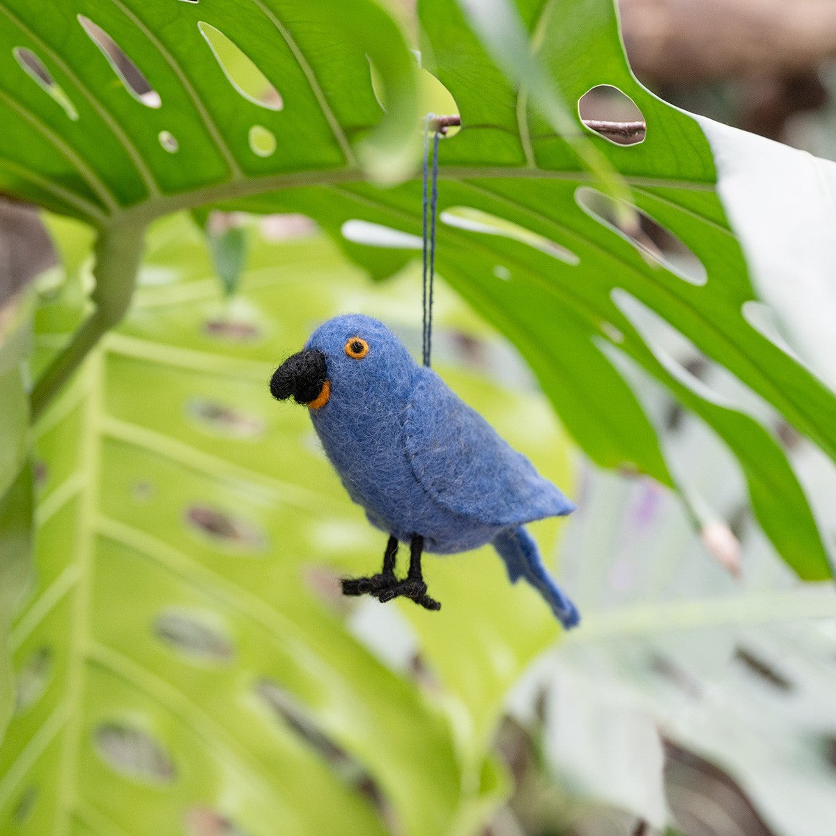 Vilten vogel: papegaai blauw