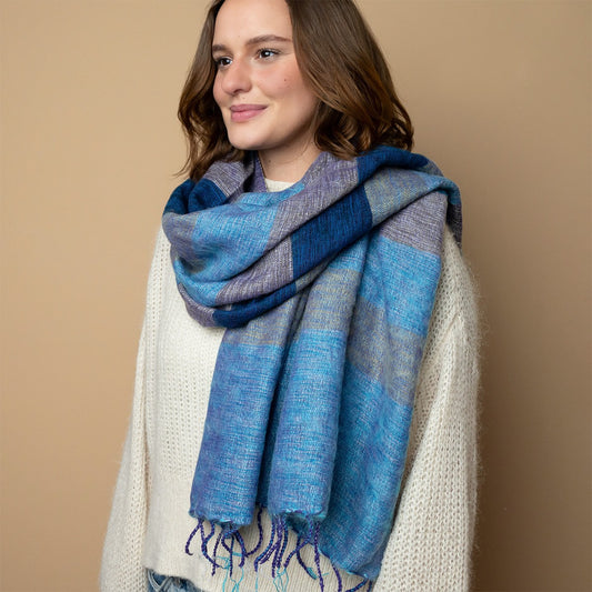 Sjaal Jeansblauw Blauw