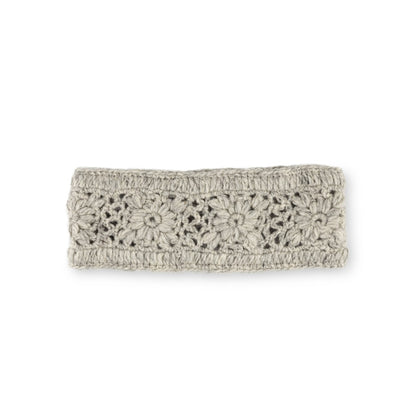 Detailfoto van haarband granny square lichtgrijs