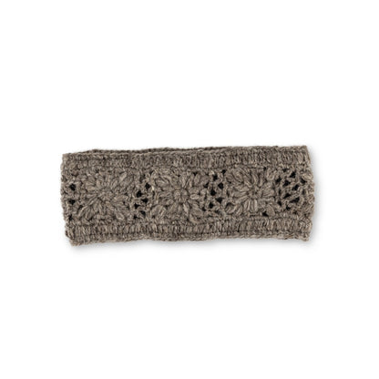 Detailfoto van haarband granny square taupe