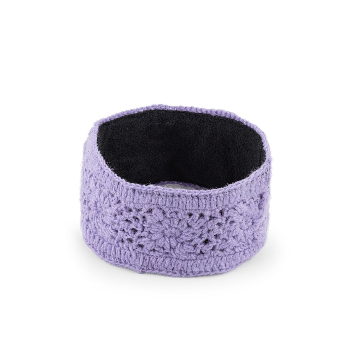 Detailfoto van haarband granny square lila
