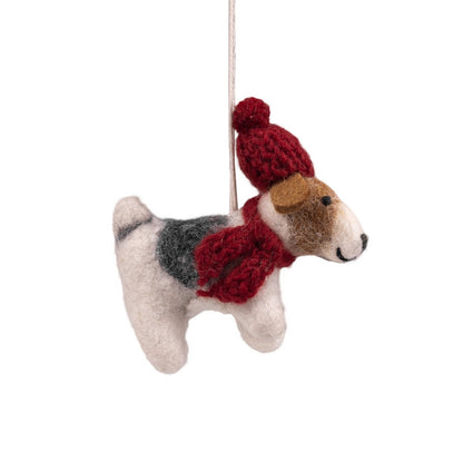 Vilten hanger hondje met muts