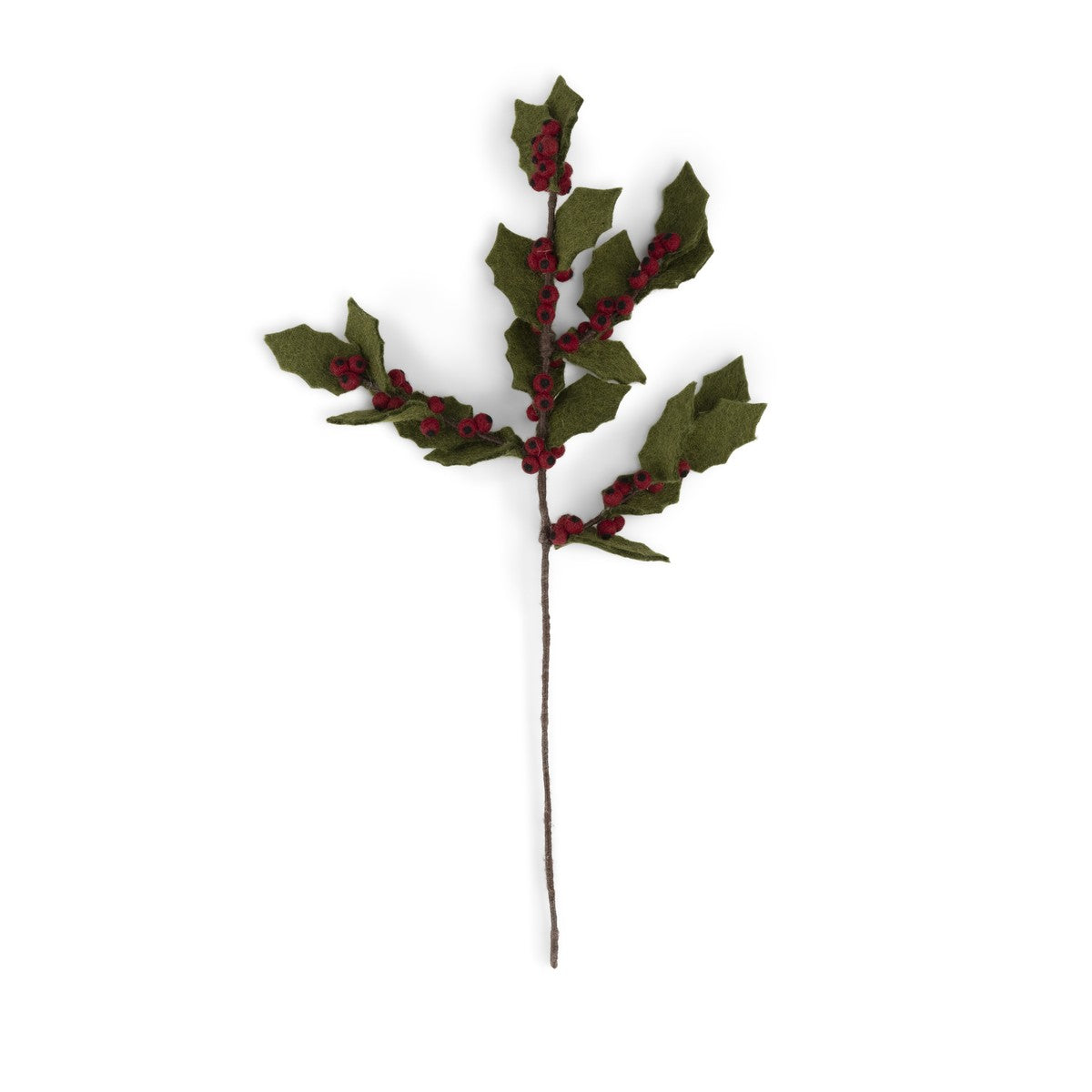 Detailfoto van vilten tak holly berry