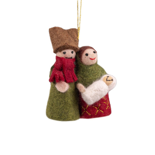 Vilten hanger jozef & maria rood/groen