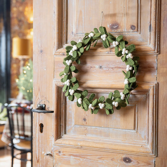 Vilten krans mistletoe xl
