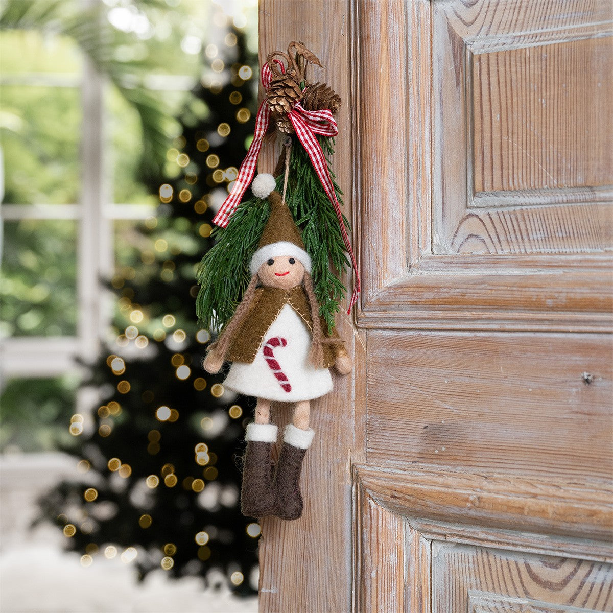 Detailfoto van vilten meisje gingerbread