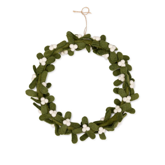 Detailfoto van vilten krans mistletoe xl