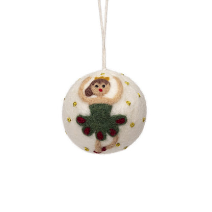 Detailfoto van vilten hanger bal ballerina