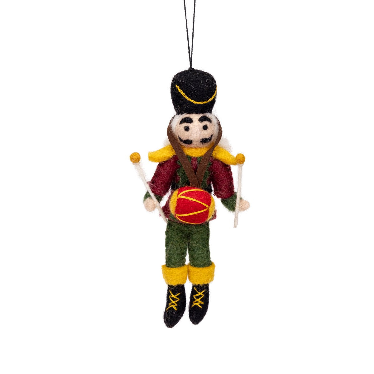 Detailfoto van vilten hanger notenkraker