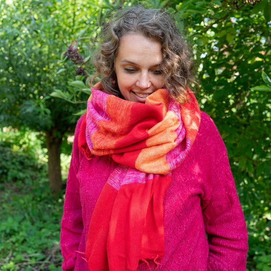 Sjaal Fuchsia Rood Oranje