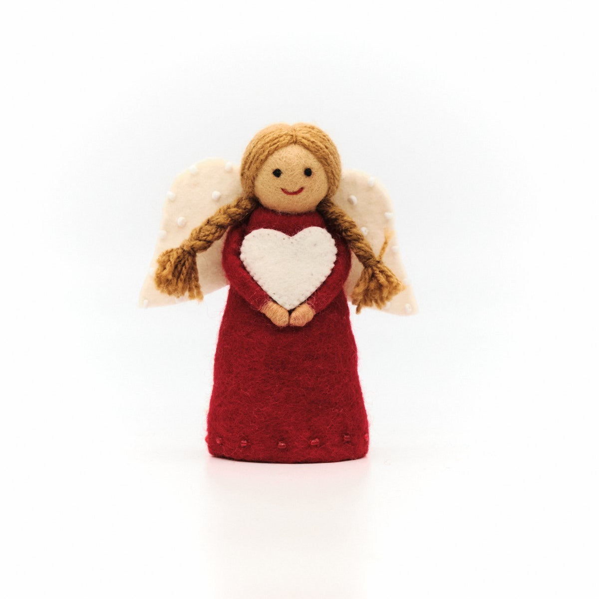 Vilten kerstengel rood