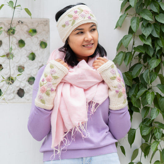 Haarband Flowers Crème