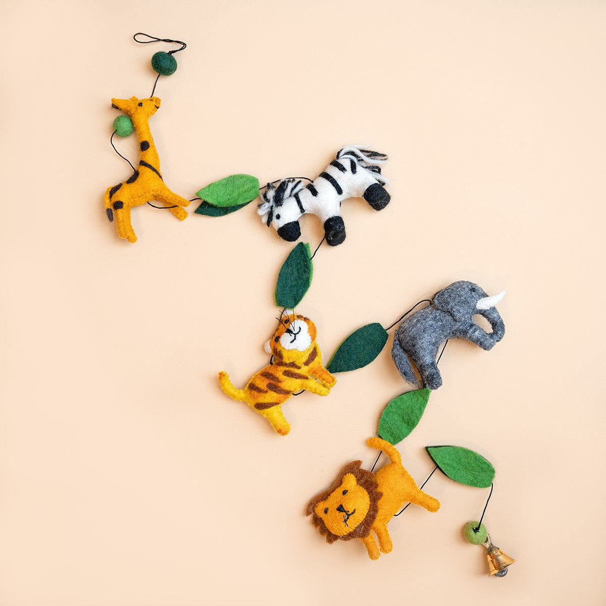Detailfoto van vilten viltslinger jungle