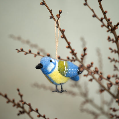 Detailfoto van vilten pimpelmeesje