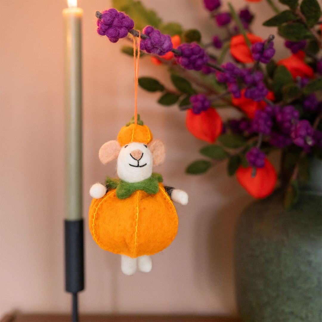 Vilten hanger muis pompoen