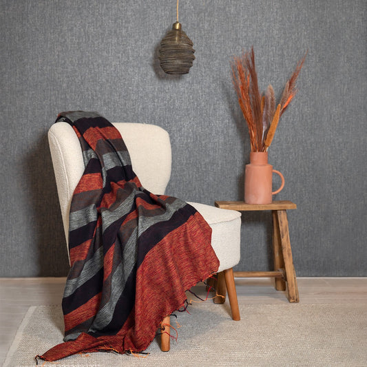 Plaid Oranjebruin Taupe