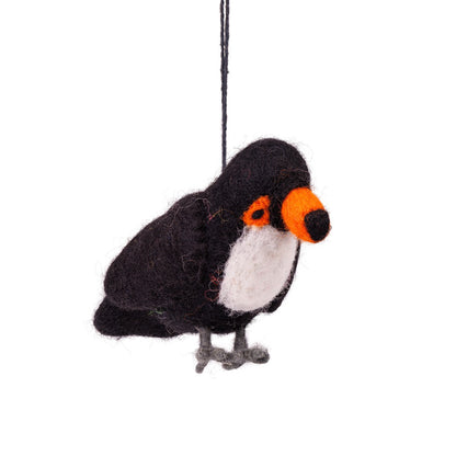 Detailfoto van vilten vogel: toekan