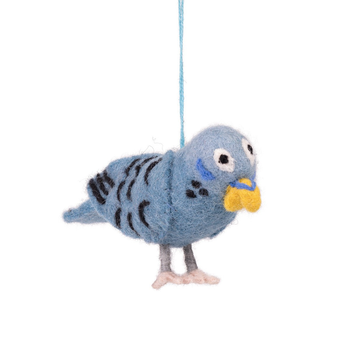 Detailfoto van vilten vogel: grasparkiet blauw