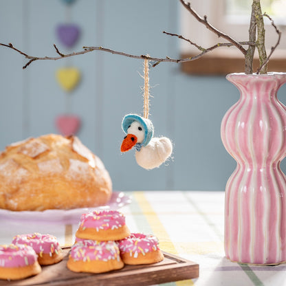 Vilten hanger gans turquoise