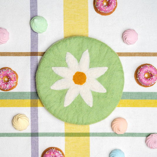 Onderzetter 20 cm Margrietje Groen