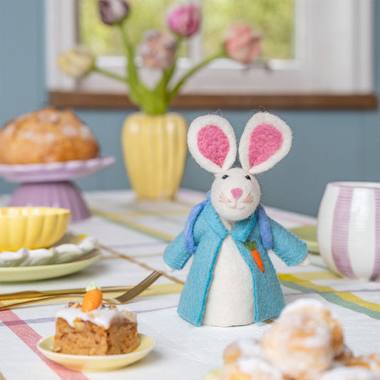 Decoratie Haas met Rugzak Turquoise