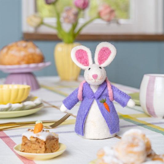 Decoratie Haas met Rugzak Lila