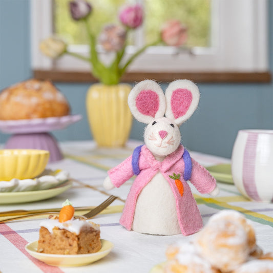 Decoratie Haas met Rugzak Roze