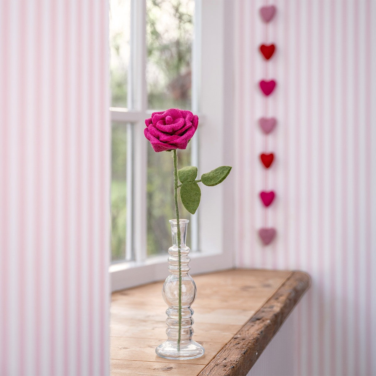 Vilten roos fuchsia