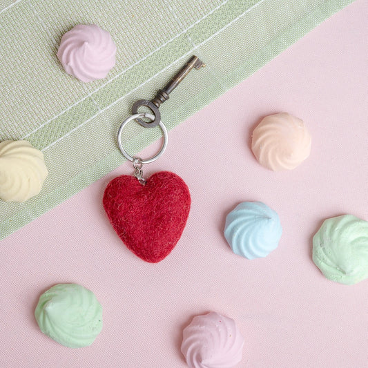 Sleutelhanger Hart Bordeaux