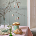 Hanger Viltballetjes en Pompoms Roze-Groen 6 st.