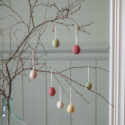 Vilten hanger paasei funny bunny small assorti 6 st.