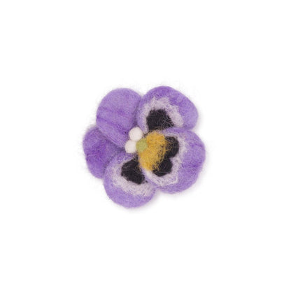 Detailfoto van vilten broche viooltje lila