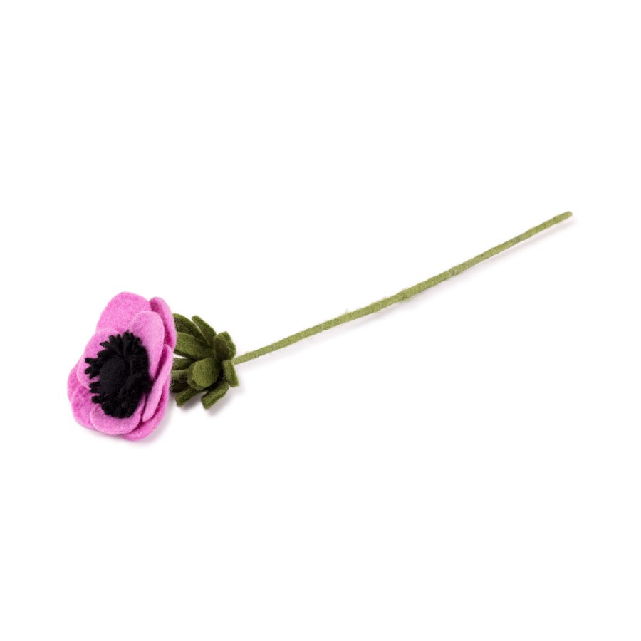 Detailfoto van vilten anemoon roze 6 st.