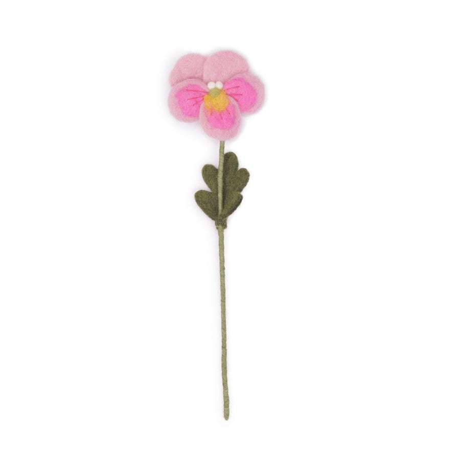 Detailfoto van vilten viooltje roze