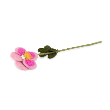 Detailfoto van vilten viooltje roze