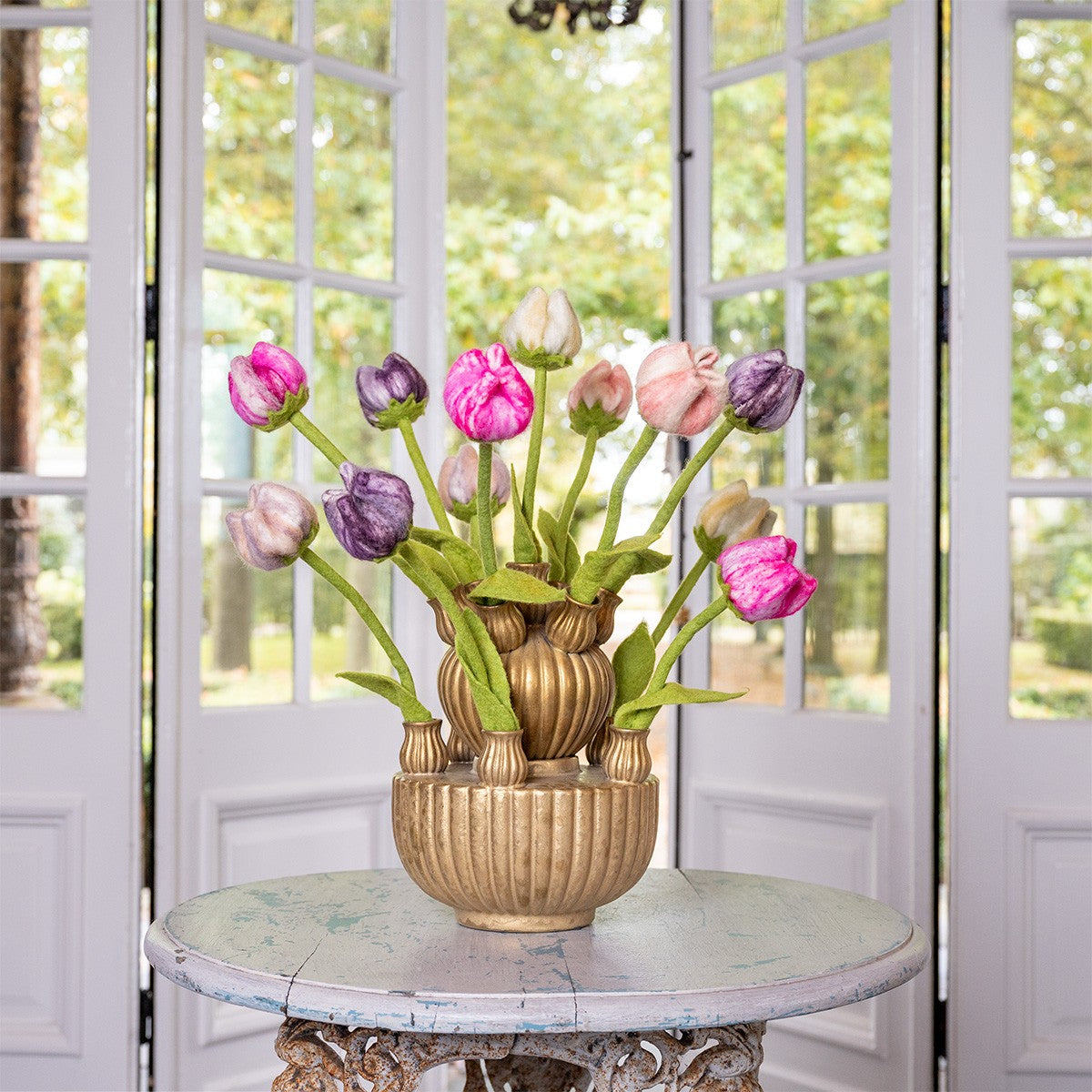 Detailfoto van vilten tulp zoë