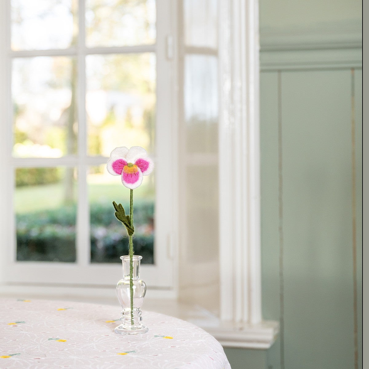 Vilten viooltje wit-roze