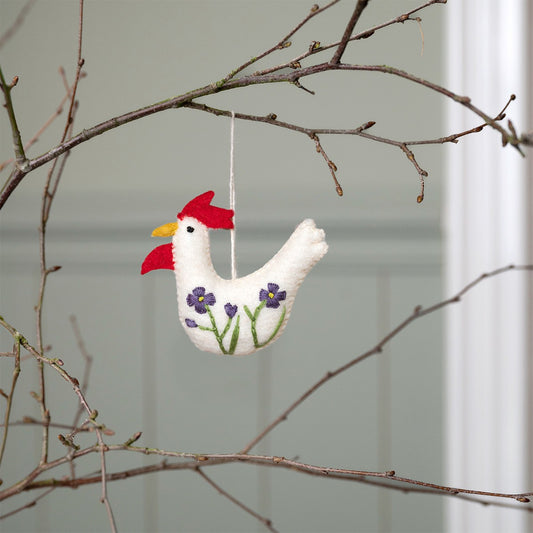 Rooster Ornament with Pinkster Flower SALE