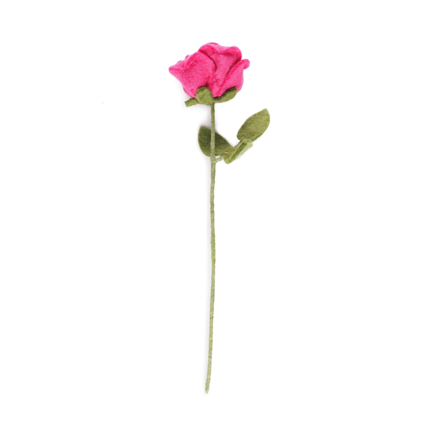 Detailfoto van vilten roos fuchsia