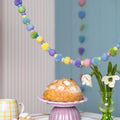 Filzgirlande, Filzkugeln, Pompons, Pastellfarben – ABVERKAUF