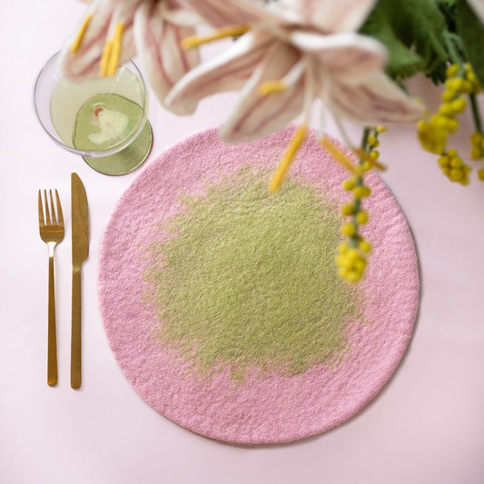 Onderzetter 35 cm Roze-Groen