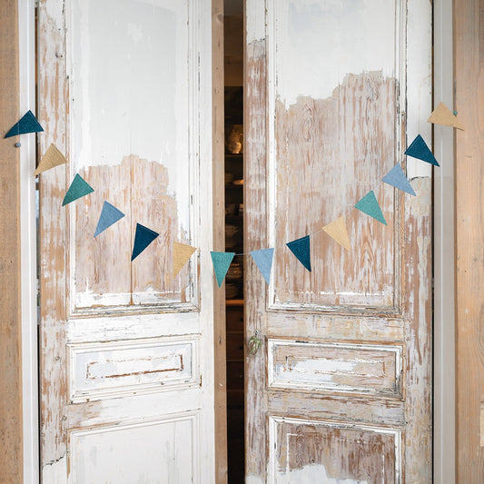 Viltslinger Vlag Zand Aquablauw Zeegroen