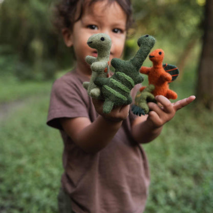 Detailfoto van vilten vingerpopje dino assorti 6 st.