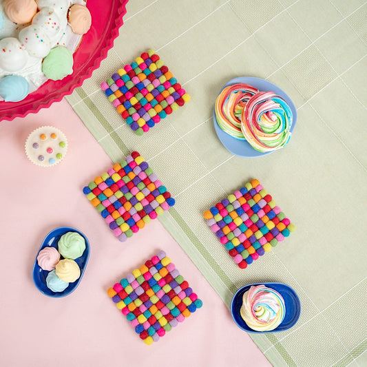 Onderzetter VB 10 cm Vierkant Multicolor 4 st.