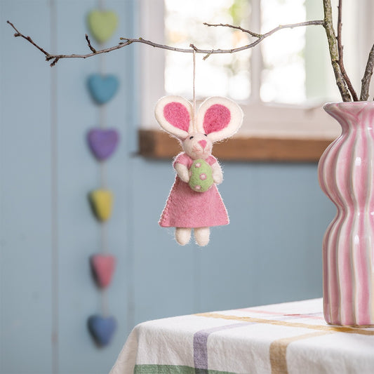 Hanger Haasje met Paasei Roze