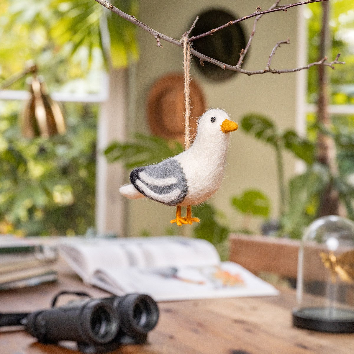 Detailfoto van vilten meeuw