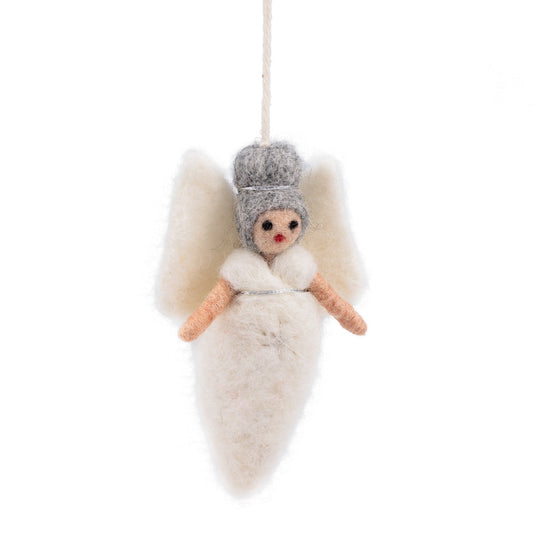 Hanger Engeltje Wit met Zilver