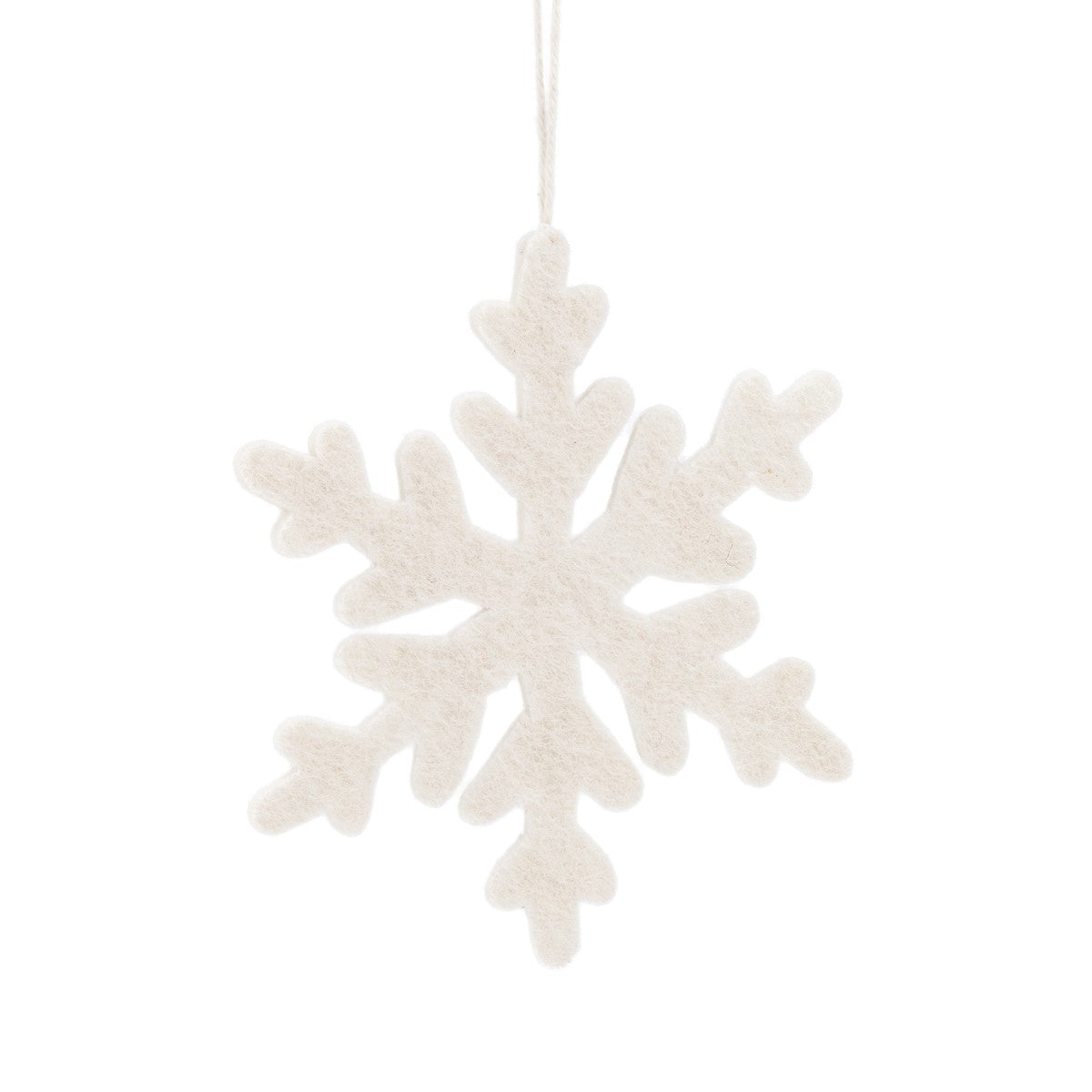 Detailfoto van hanger sneeuwvlok medium van vilt