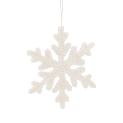 Detailfoto van hanger sneeuwvlok medium van vilt